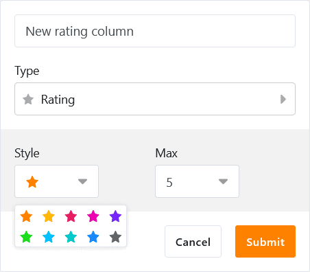 New column type Rating