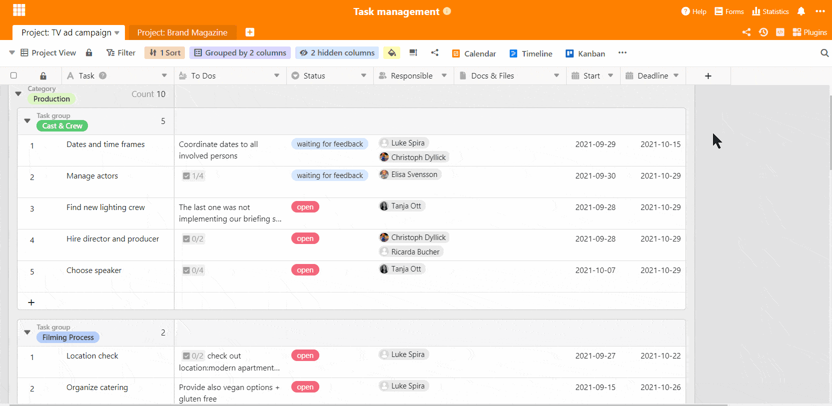 Visualise your task management with the calendar plugin