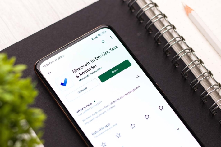 Aplicación Microsoft To do list en smartphone.