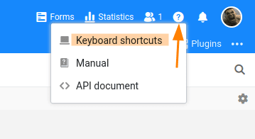 Keyboard shortcuts in SeaTable