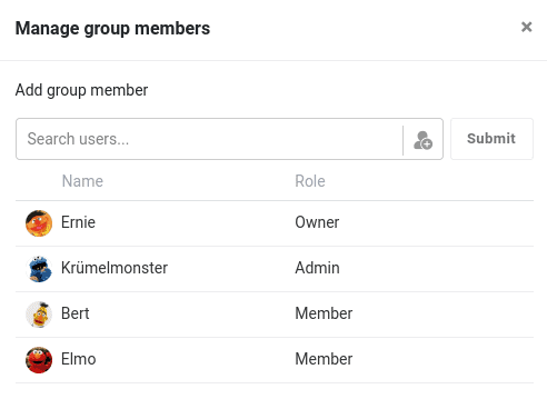 Gerir os membros do grupo