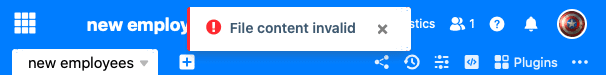 File content invalid