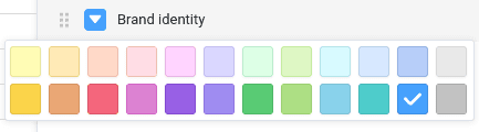 Colores de la columna de selección única