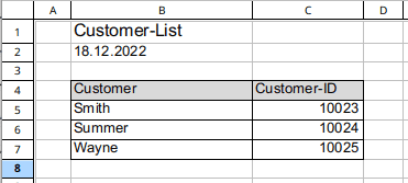 Excel list with bad elements