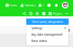 Third-party integration via the advanced base options