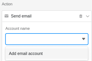 Falls Ihnen kein E-Mail-Account angezeigt wird, müssen Sie zunächst ein Email-Konto zu SeaTable hinzufügen