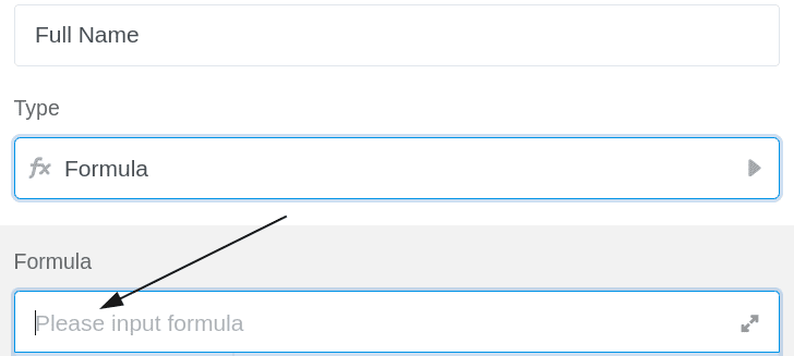 Adding a formula in the text field provided for this purpose