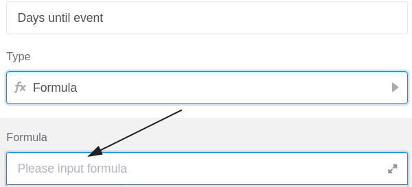 Adding a formula in the text field provided for this purpose