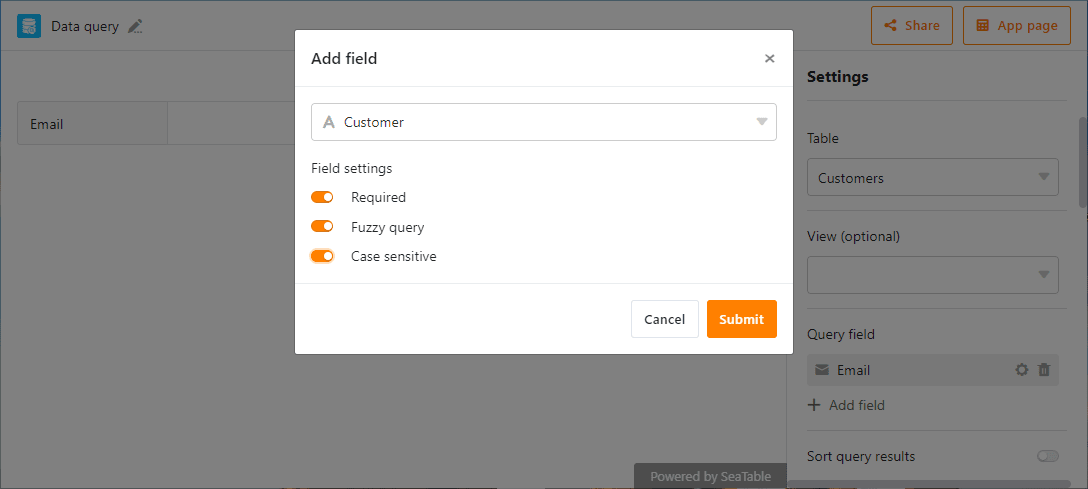 SeaTable 3.4 - Improved data query app