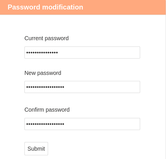 Assign a new password and confirm it