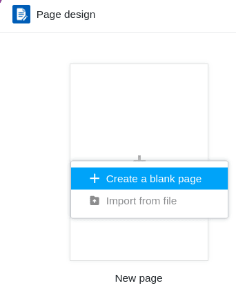 Sélectionner l'option Créer une page vierge