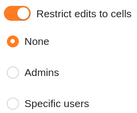 Definir autorização para editar as células
