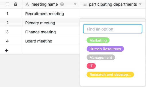 One selection in table groupings with multi select field - Coda