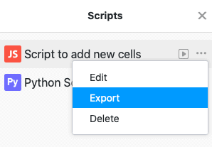 Exportation d'un script 