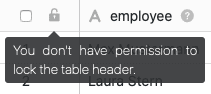 Nota para los miembros de grupos simples que no tienen autorización para bloquear una cabecera de tabla