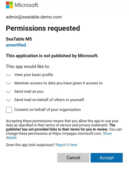 Screencast accept permissions requested