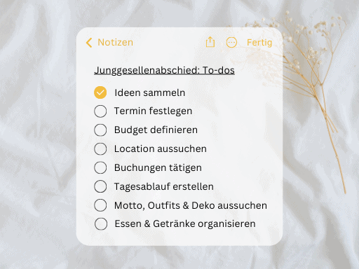 Checkliste für einen Junggesellenabschied