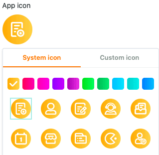 Selección del icono de la aplicación