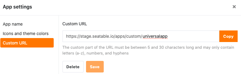 Personalizar la URL de la aplicación