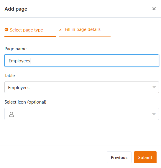 Add app page and fill in details