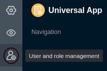 Administración de usuarios y funciones de una aplicación universal