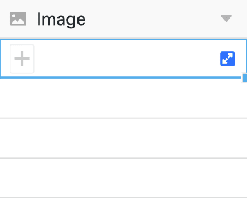 Primeiro, faça duplo clique em qualquer linha de uma coluna de imagem ou clique na seta azul