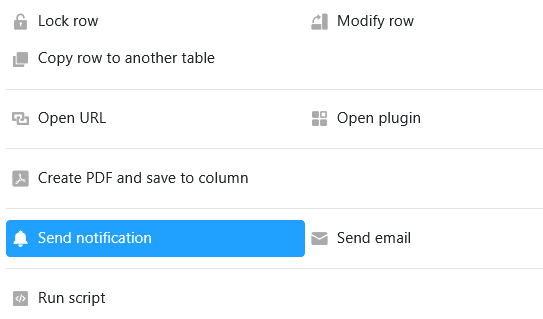 New &quot;Send notification&quot; button action
