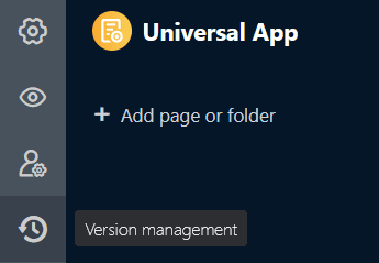 Version management in Universal App Builder
