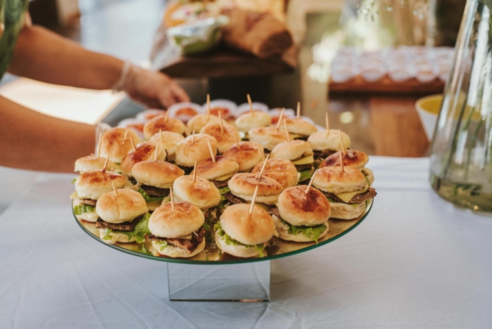 Planning an event: Mini burgers on a tray