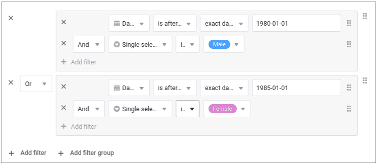 Filtergroups in SeaTable 5.2